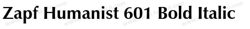 Zapf Humanist 601 Bold Italic BT字体转换